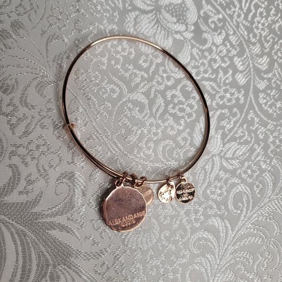 Alex and Ani women's‎ bracelet Everything Happens inspirational quote rose gold - Picture 2 of 3